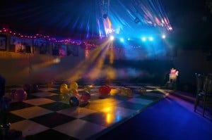 Black and white party marquee dance floor