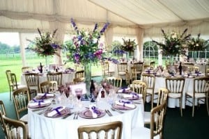 Floral marquee decor