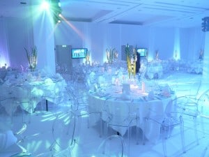 White ghost chair decor for party marquee