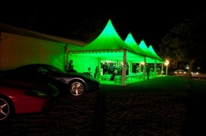 Chinese hats lit up party marquee