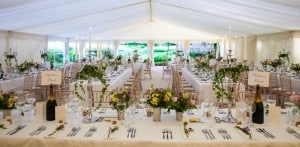 Top table view at marquee wedding surrey