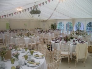 Marquee bunting decor