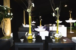 Corporate marquee black and white seating