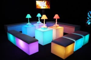 Cube illuminated seating