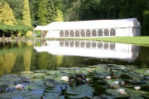 Lakeside wedding marquee