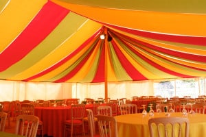 colourful marquee lining