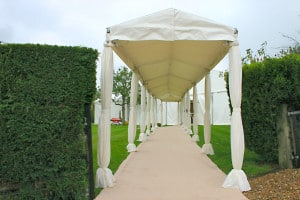 winter marquee covered walkway