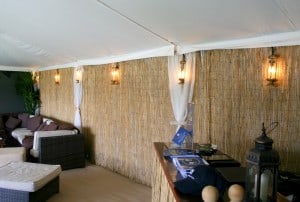 Bamboo wall marquee wedding