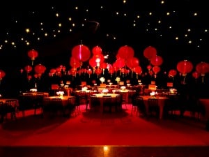 Chinese lantern in a marquee