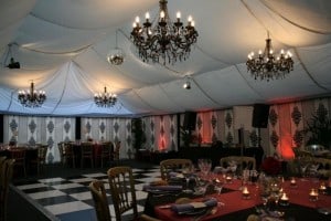 Black and white marquee decor