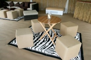 Cube zebra marquee seating