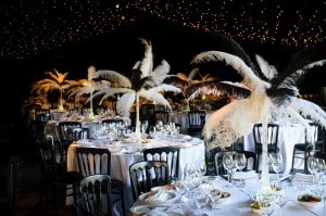 Black and white marquee great gatsby decor
