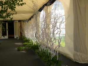 Classic white marquee with trees