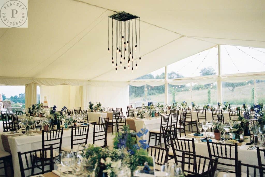 Clear windows in a marquee