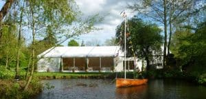 Marquee in the garden: Marquee on a lake, marquee hire in surrey