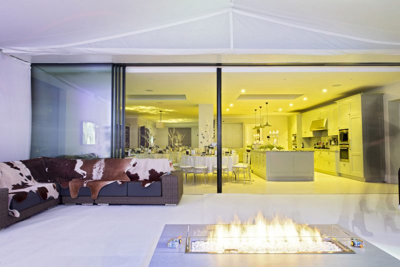 house marquee extension in West Sussex 