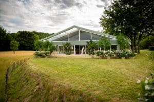 marquee on uneven ground